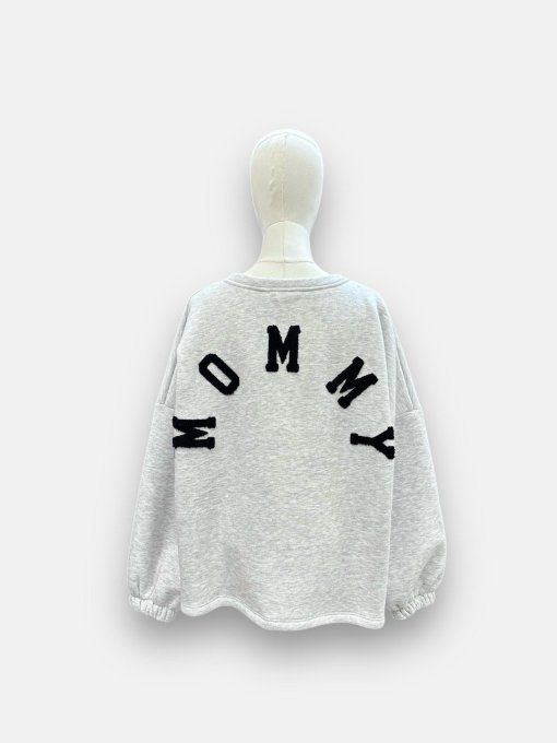 Sweat inscription Mommy gris et noir