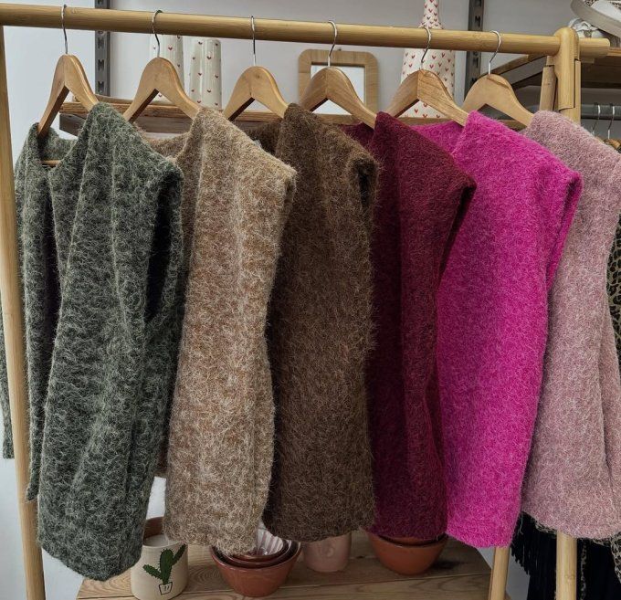 Gilet sans manches effet laine bouillie - Taille unique 36 au 42 