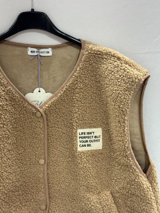 Gilet sans manches moumoute - Taille unique 38 au 42 