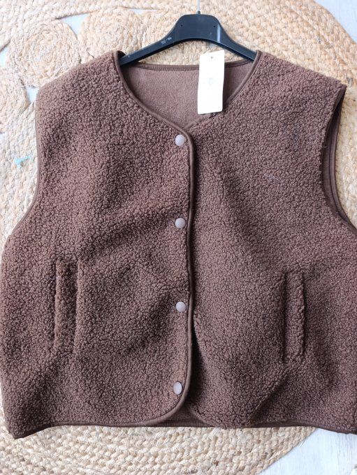 Gilet sans manches moumoute - Taille unique 38 au 42