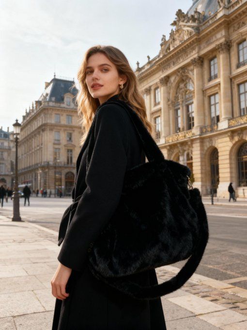 Cabas fluffy fausse fourrure tout doux - Divers coloris 