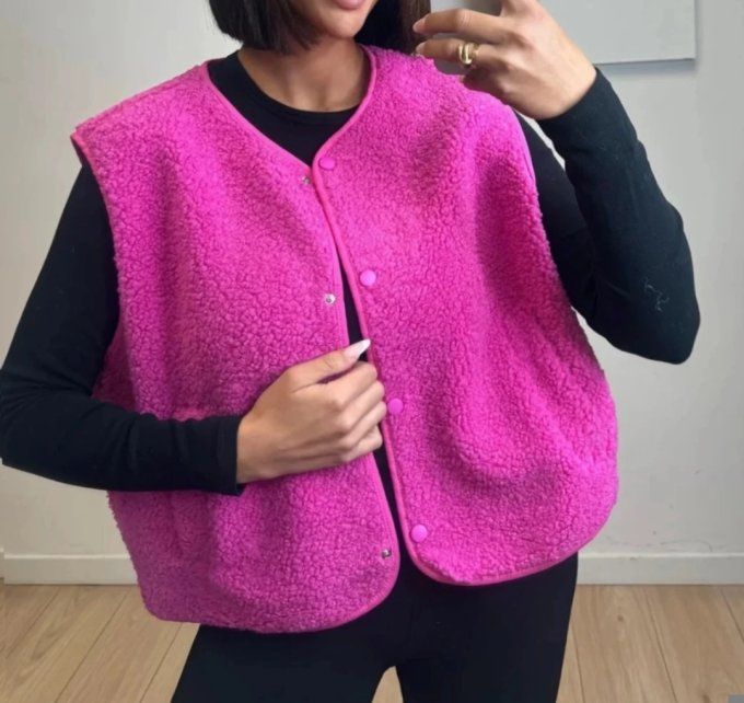 Gilet sans manches moumoute - Taille unique 38 au 42